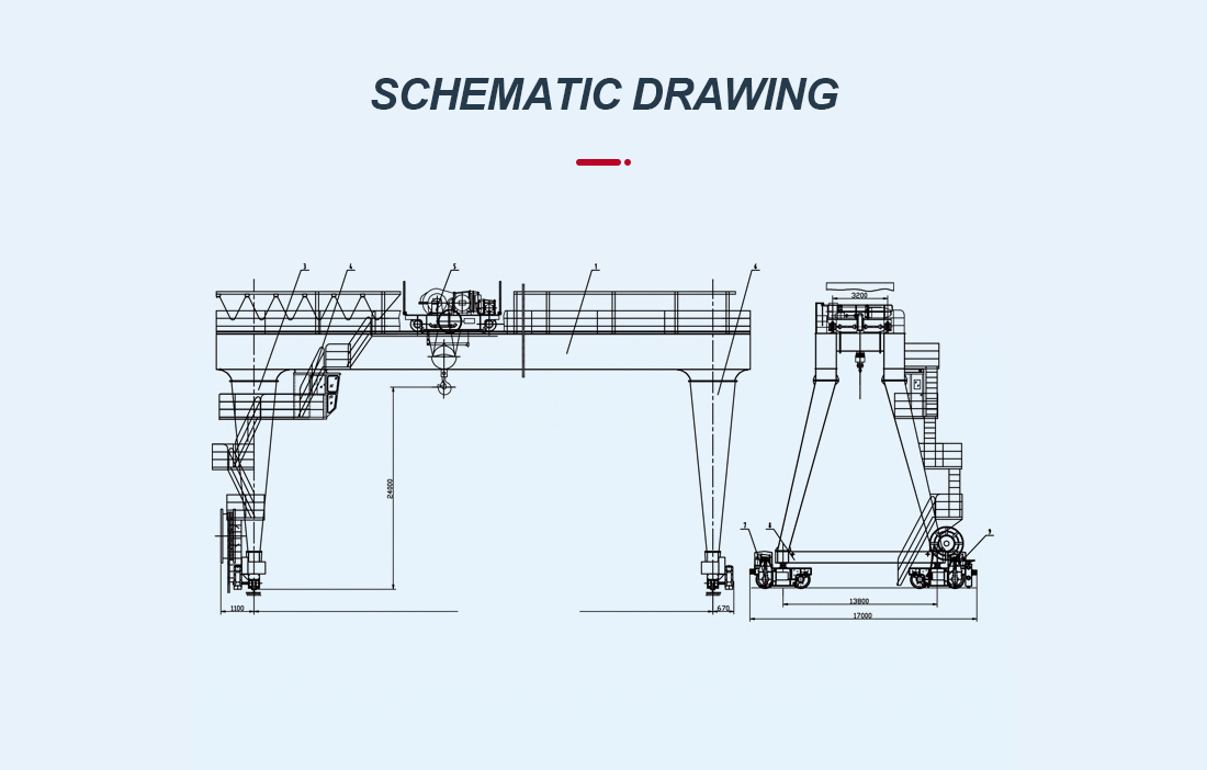 i-electric double girder gantry crane schematic drawing