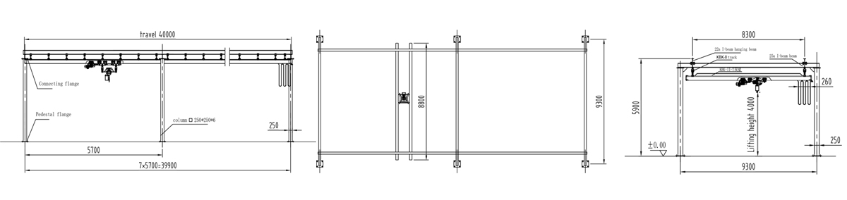 kbk overhead bridge crane schematic drawing