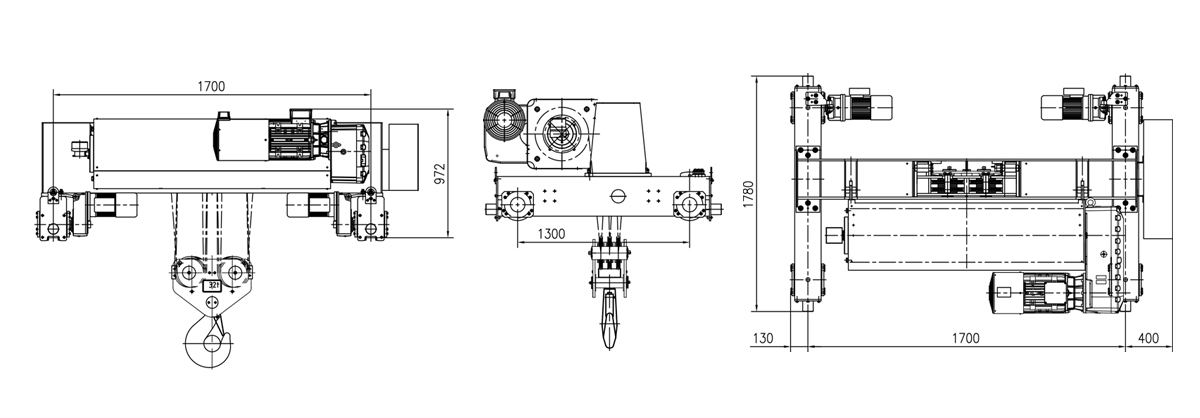 Europese elektrische takel schematische tekening