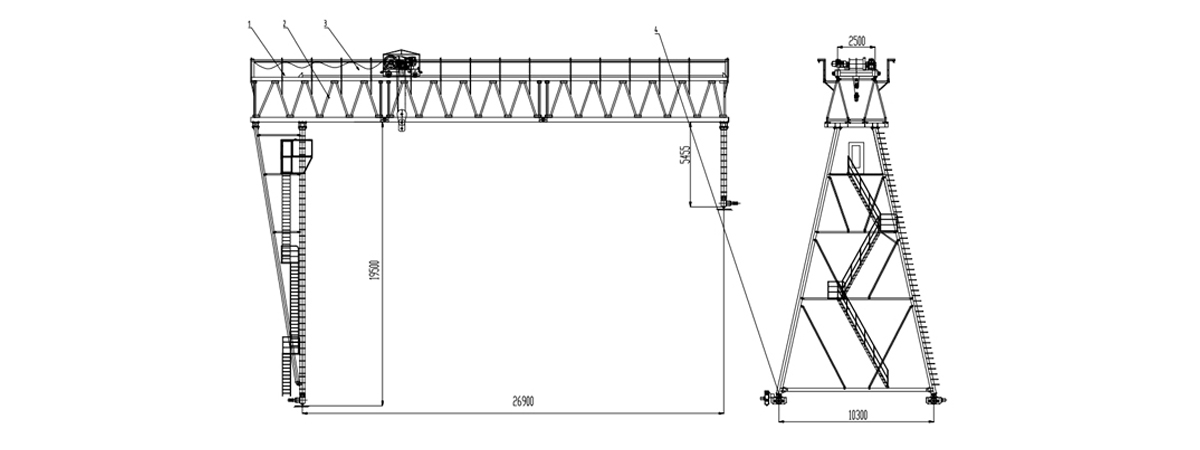 girder gantry crane schematic drawing