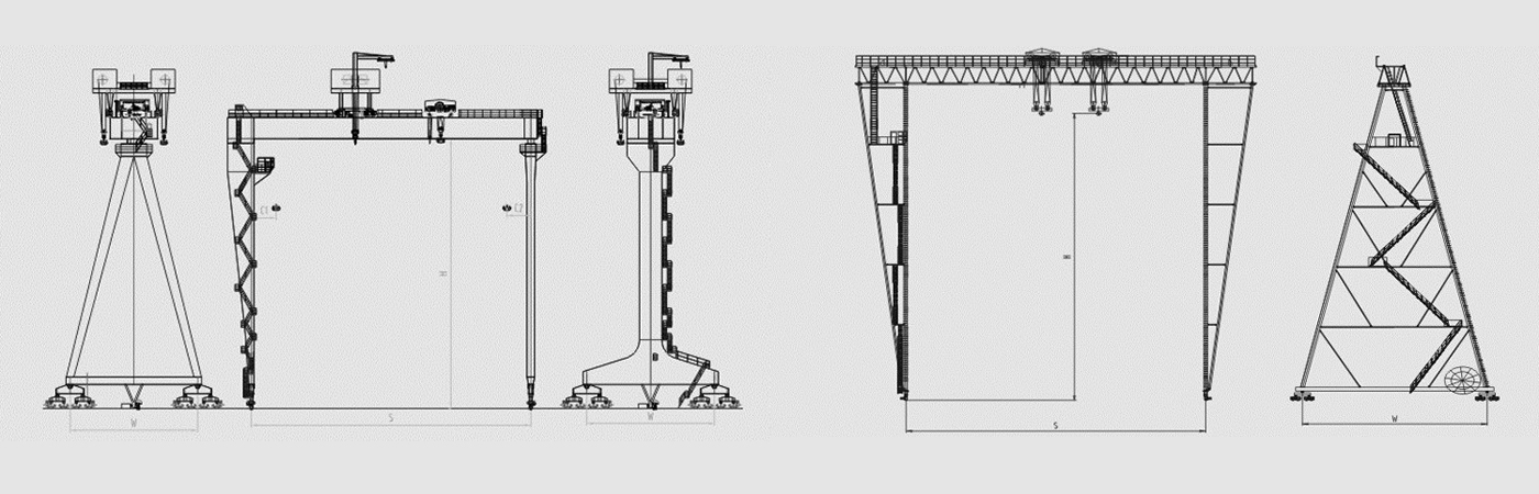 shipbuilding gantry crane schematic drawing