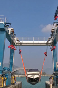 marine travel lift application: yacht lifting