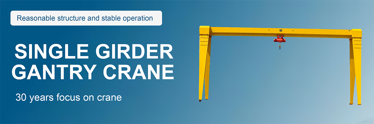 electric single girder gantry crane banner