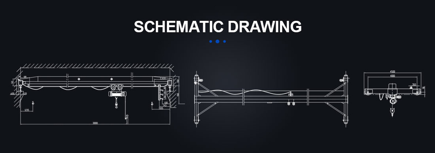electric single girder overhead crane schematic drawing