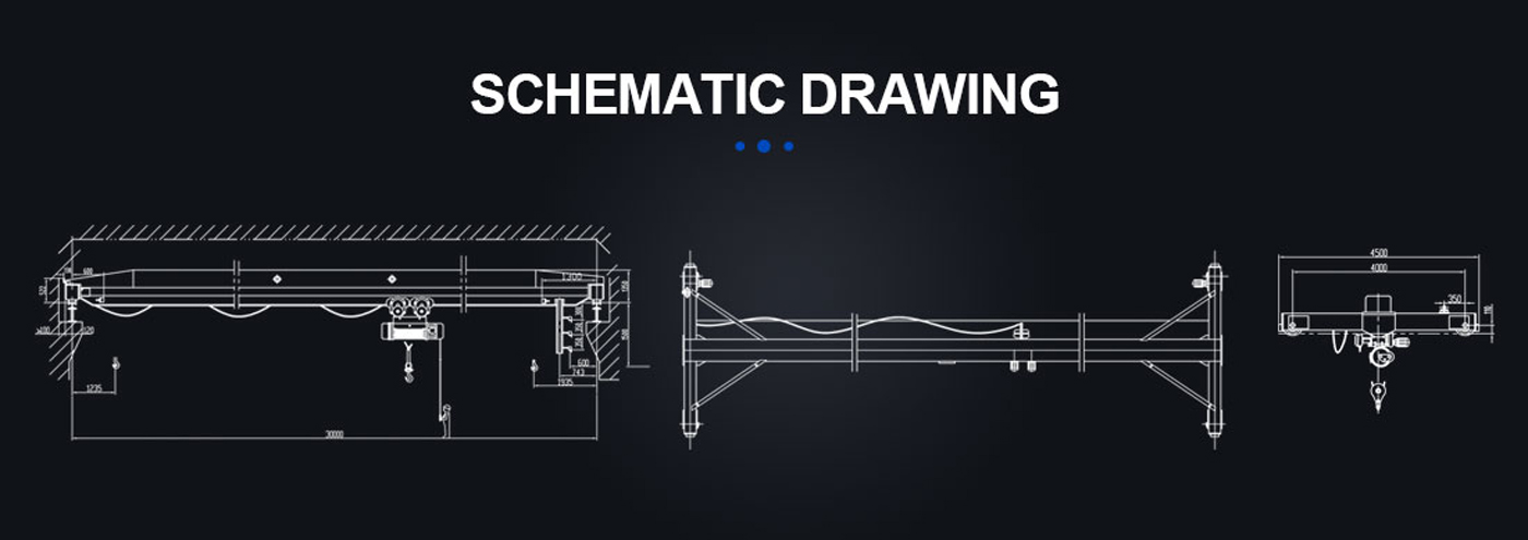 dessin schématique du pont roulant électrique monopoutre