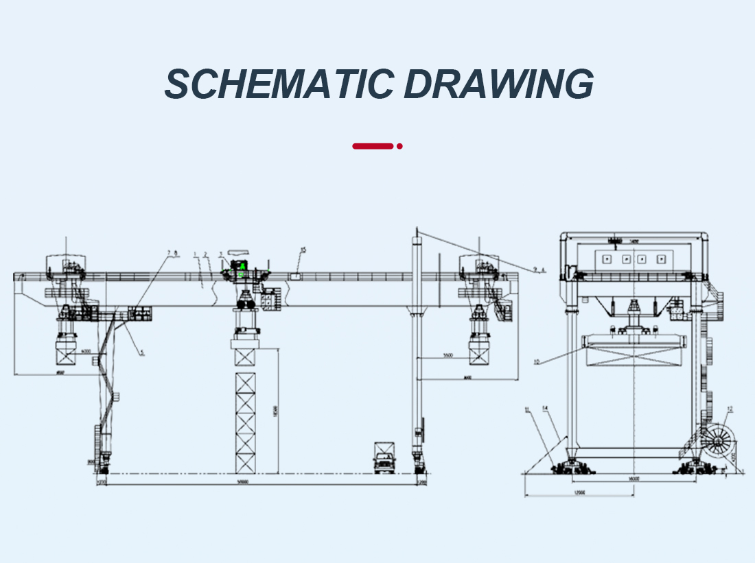 container gantry crane schematic drawing 