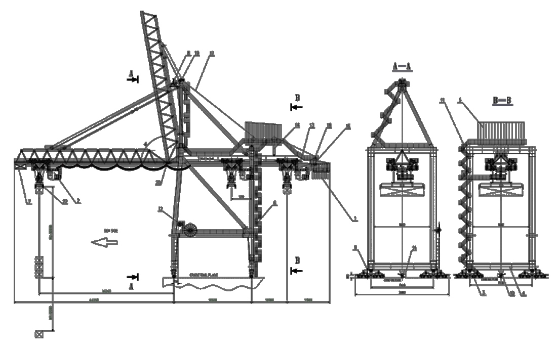 quay crane schematic drawing