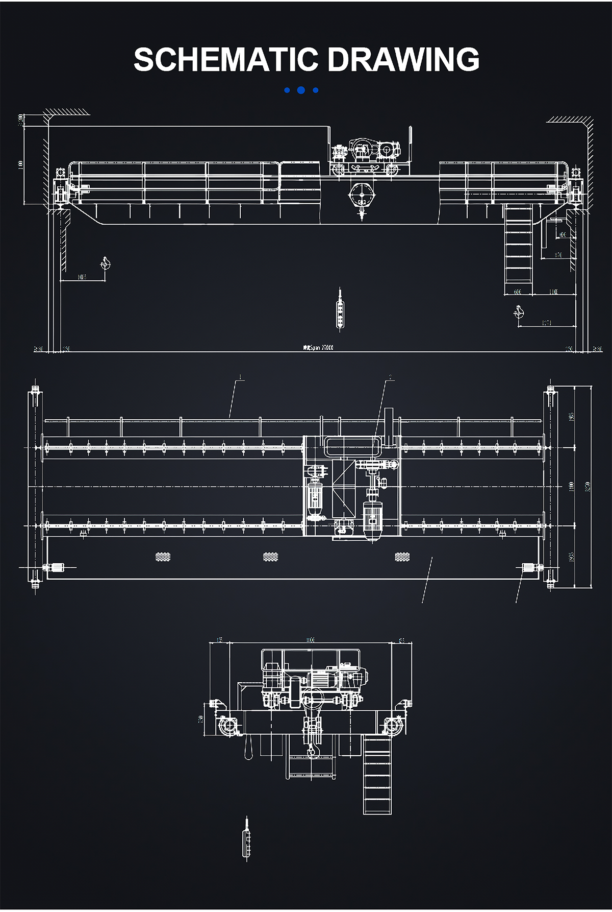 double girder overhead crane schematic drawing
