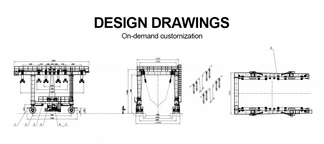 Marine travel lift schematic drawing