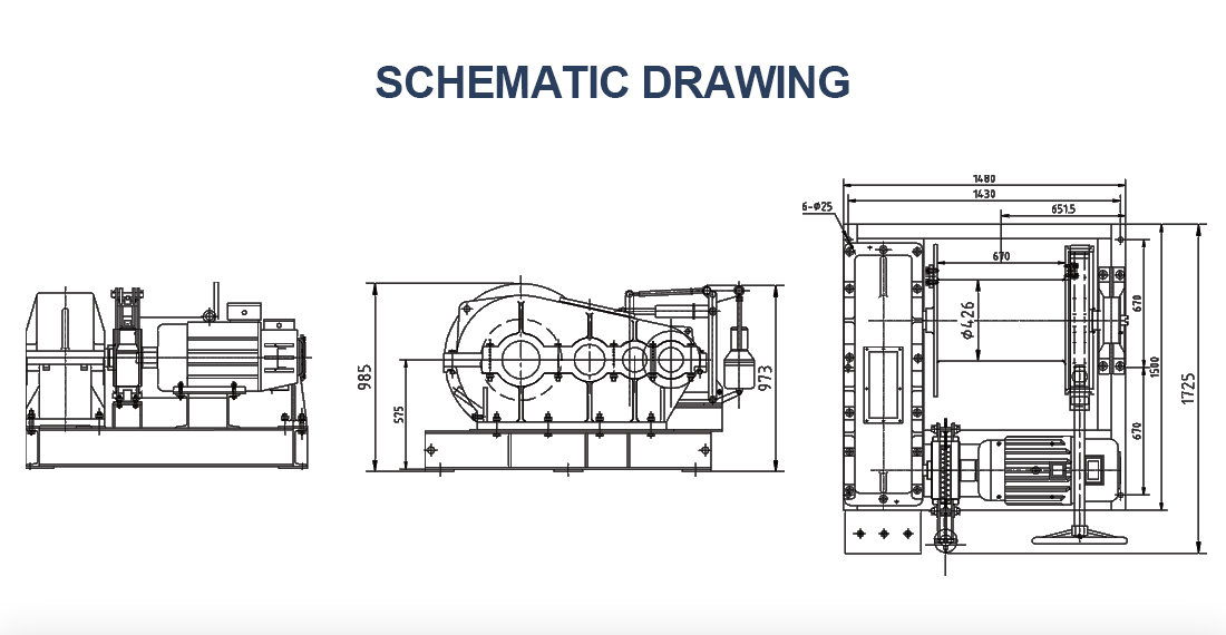 electric winch machine schematic drawing